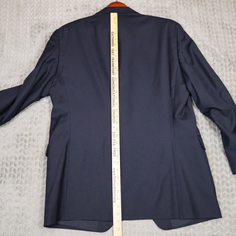 Lauren Ralph Lauren Blazer Men 42L Navy Gold Button Wool Blend Sport Coat (Fair)
